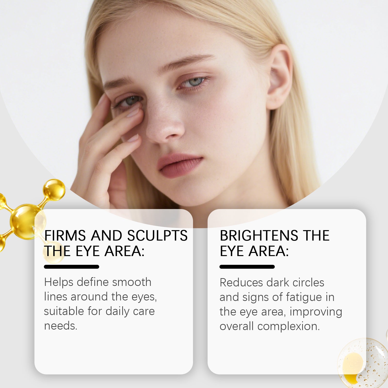 Hoygi Radiant Care Eye Cream Provides Daily Gentle Hydration and Nourishment for the Skin Around the Eyes, Making It Elastic, Moisturized, and Soft