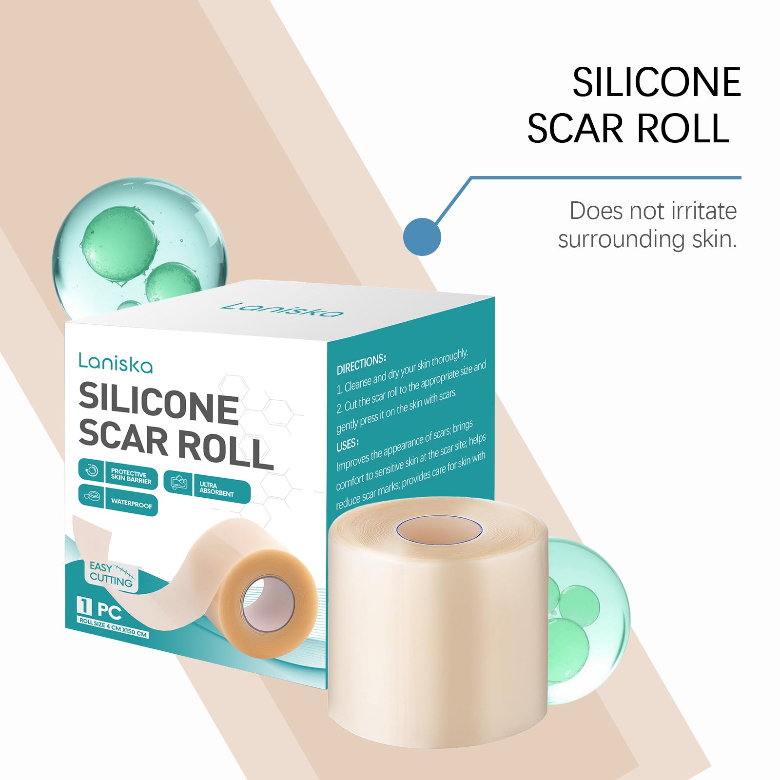 Silicone imprint patch: lightweight, breathable, easy-to-cut design with smooth skin contact for comfortable daily care.