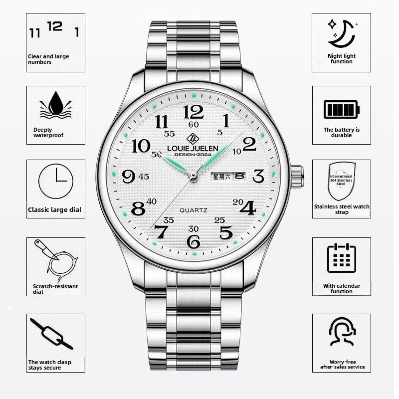 Stainless Steel Strap Waterproof Couple Watch